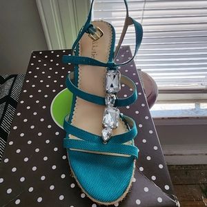 Kelly and Katie Wedge Jeweled Sandals